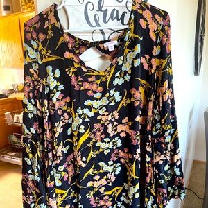 Xhilaration XXL Floral Dress with bell sleeves